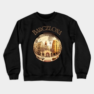 Barcelona Spain Travel Street Art - Retro Vintage Crewneck Sweatshirt